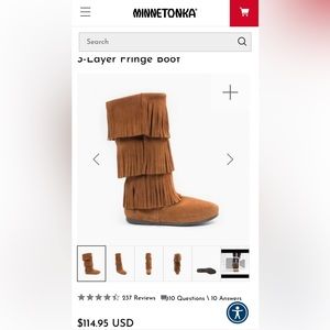 Minnetonka Fringe Suede Boots